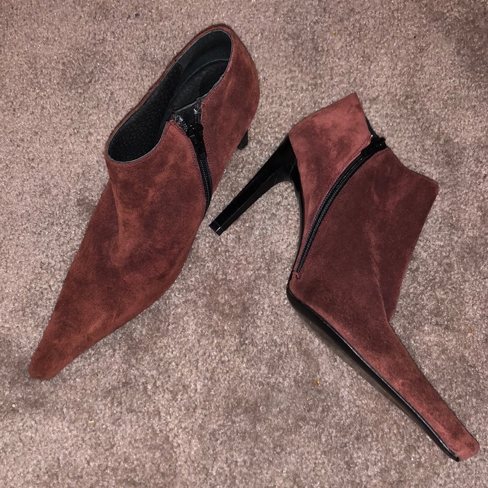 Charles David burgundy suede boots Size 6.5